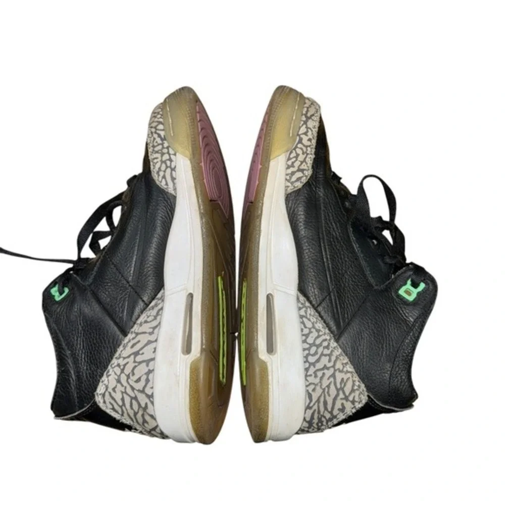 Jordan Air Jordan 3 Retro‎ Kids 4.5Y Pre-Owned Sneakers Black Green DA2304-003
